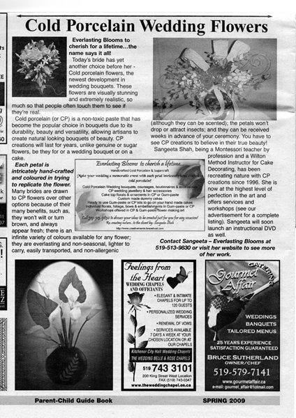 Article in Parent Child Guide Book  City of Waterloo, Ontario, Canada Volume 27 Number 2 Spring 2009 issue.