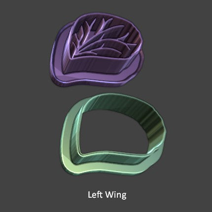 Butterfly Wing Cutter With Vein Imprint # 2-Cutters-seb3dcustomdesigns