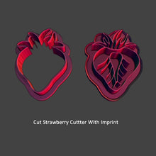 Load image into Gallery viewer, Cut Strawberry Earring Cutter Set With Imprint-Cutters-seb3dcustomdesigns
