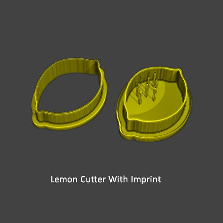 Lemon Earring Cutter Set With Imprint-Cutters-seb3dcustomdesigns