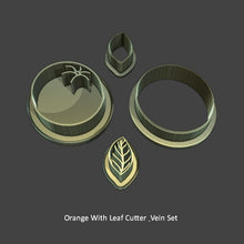 Load image into Gallery viewer, Orange And Leaf Earring Cutter Set-Cutters-seb3dcustomdesigns
