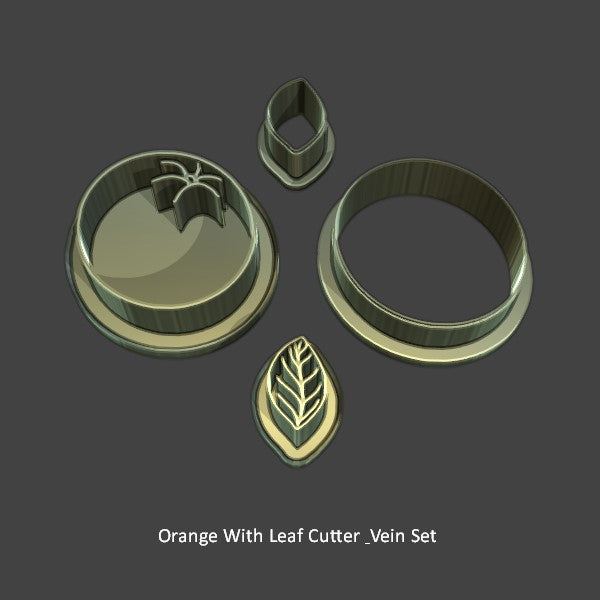 Orange And Leaf Earring Cutter Set-Cutters-seb3dcustomdesigns
