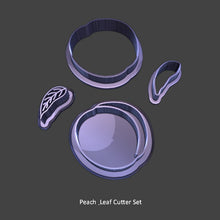 Load image into Gallery viewer, Peach And Leaf Earring Cutter Set-Cutters-seb3dcustomdesigns
