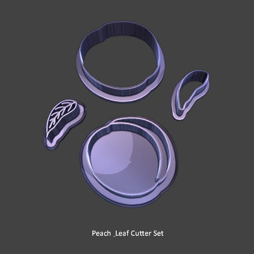 Peach And Leaf Earring Cutter Set-Cutters-seb3dcustomdesigns