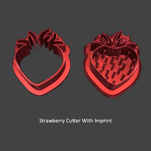 Strawberry Earring Cutter Set With Imprint-Cutters-seb3dcustomdesigns